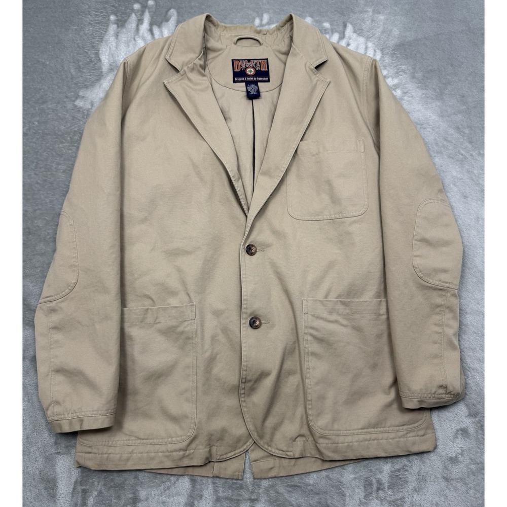 Duluth Fire Hose Jacket Mens LT Large Tall Khaki Beige Presentation Blazer Chore